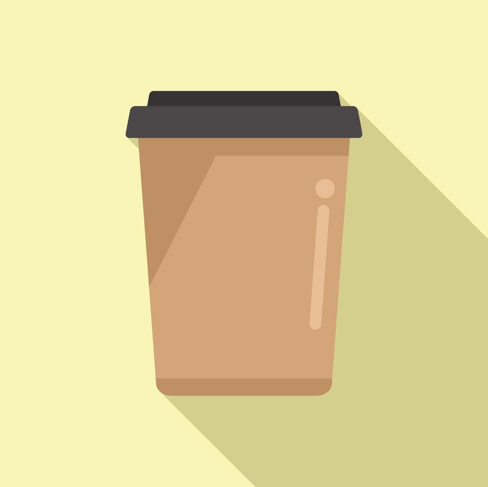 To go cup icon flat vector. Coffee glass vector