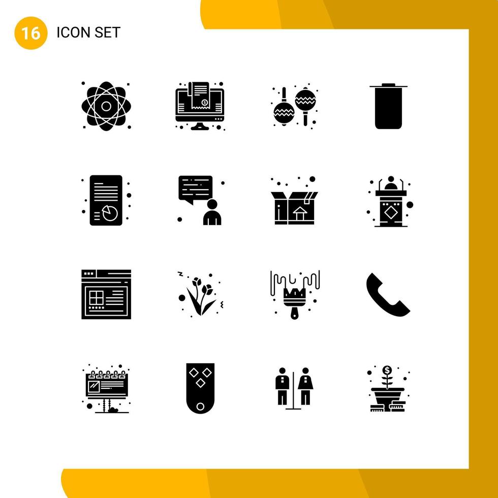 paquete de iconos de vectores de stock de 16 signos y símbolos de línea para el crecimiento de informes compras en línea basura instagram elementos de diseño de vectores editables