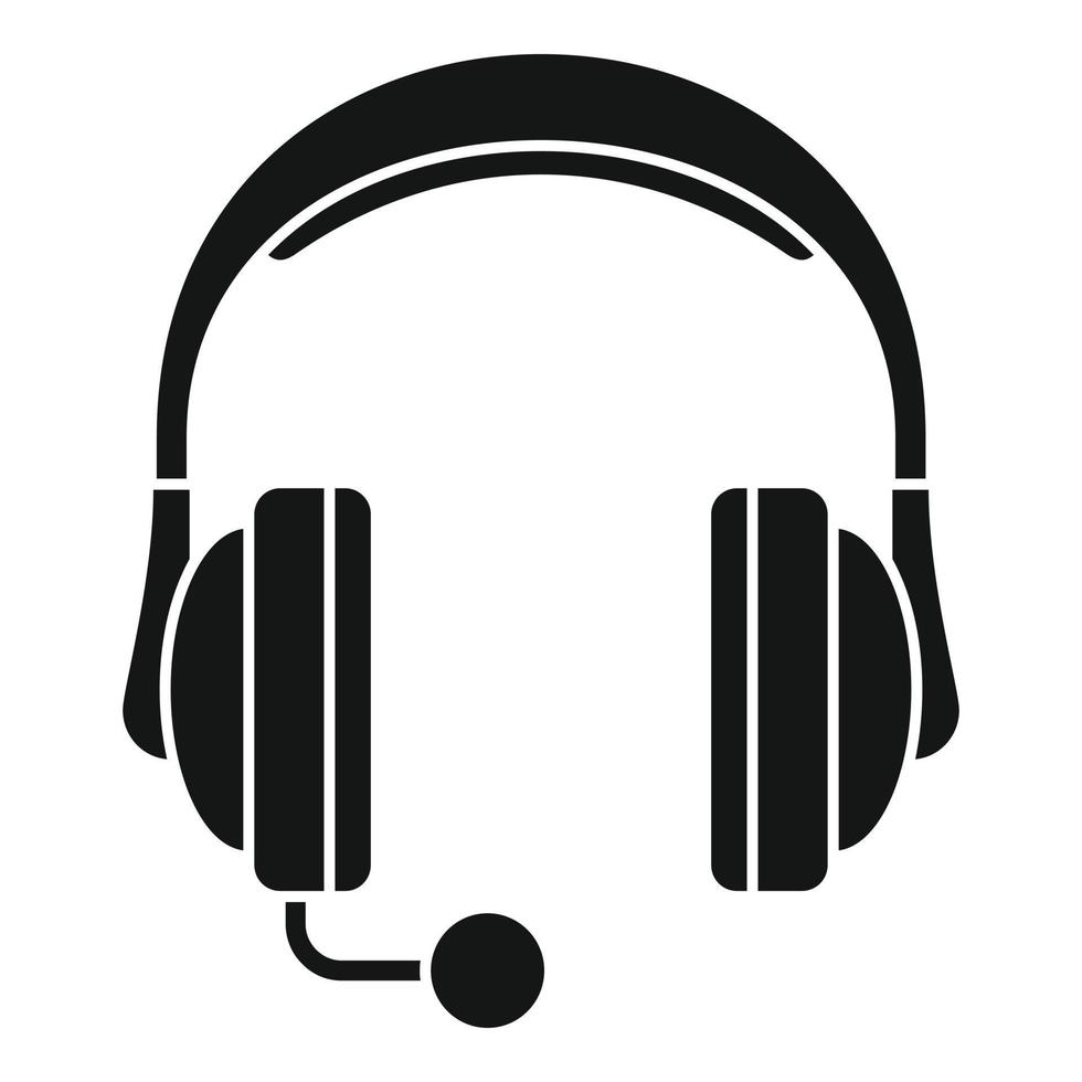 Headset mic icon simple vector. Microphone headphone vector