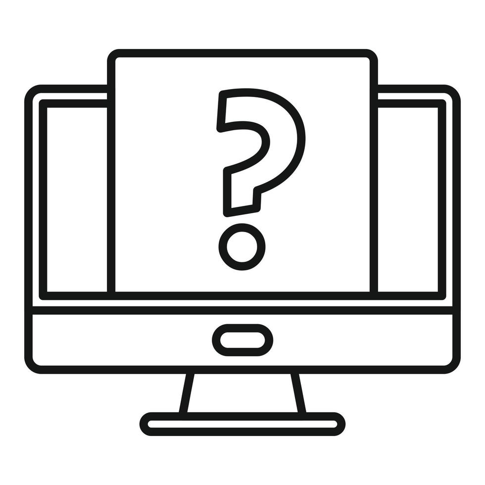 Computer request icon outline vector. Online form vector