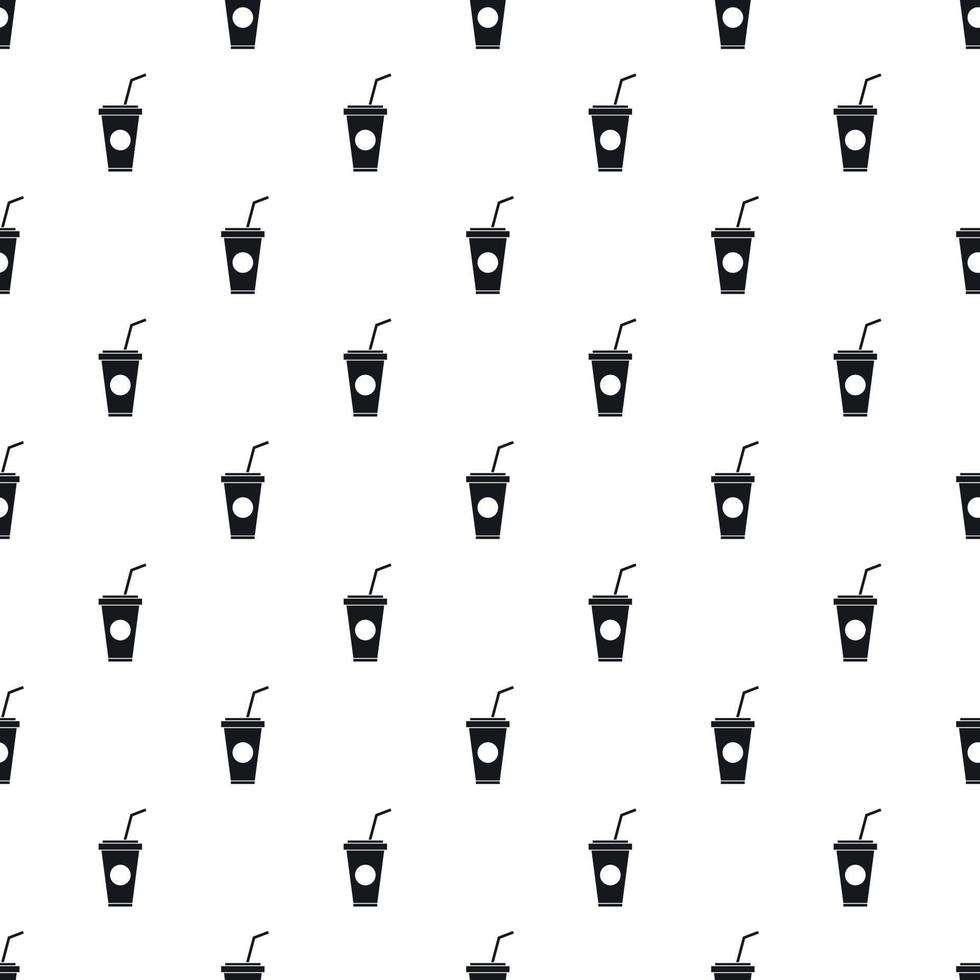 Paper cup with straw pattern, simple style vector