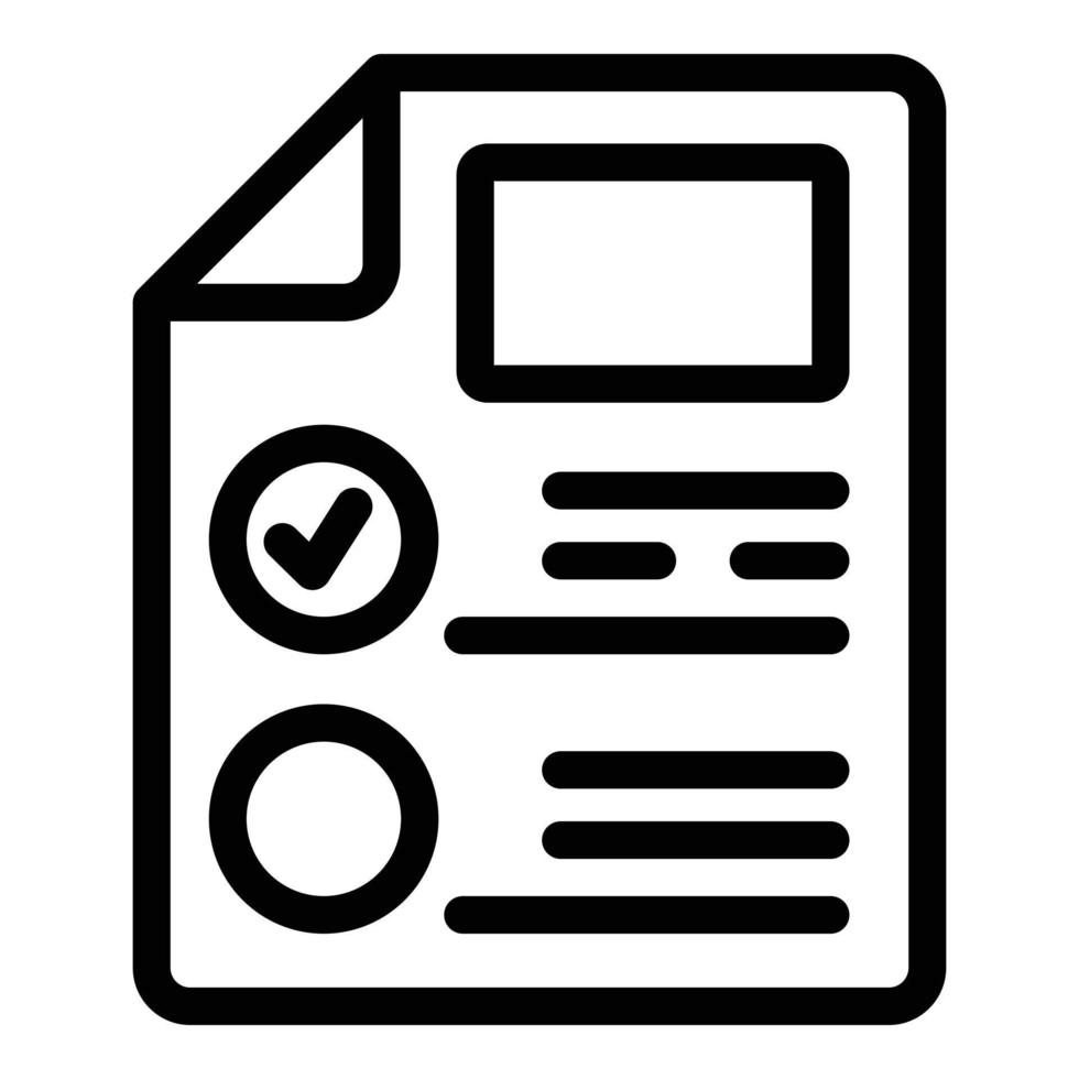 Paper vote icon outline vector. Election poll vector