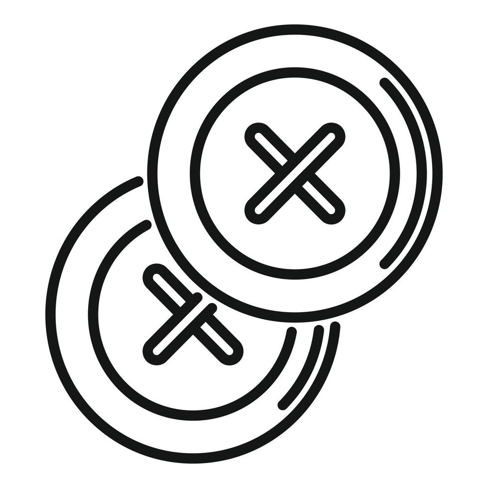 Sewing button icon outline vector. Repair tailor vector