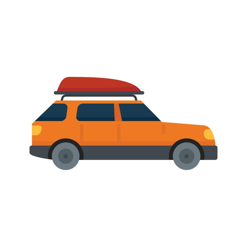 Family travel car icon flat isolated vector