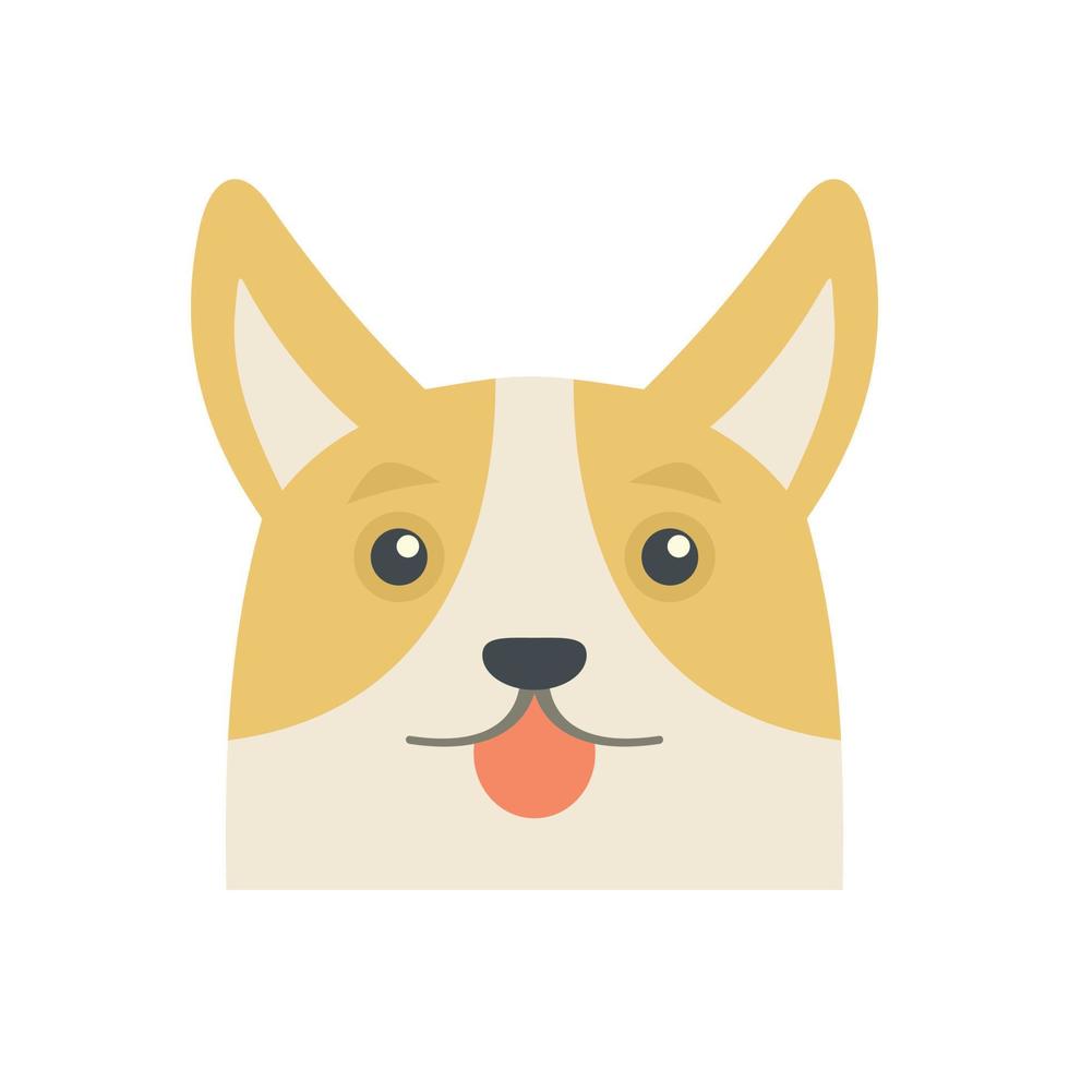 Lovely corgi dog icon flat isolated vector