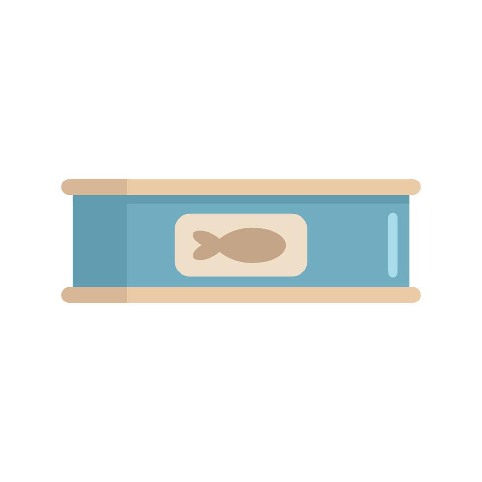 Fish tin can icon flat isolated vector