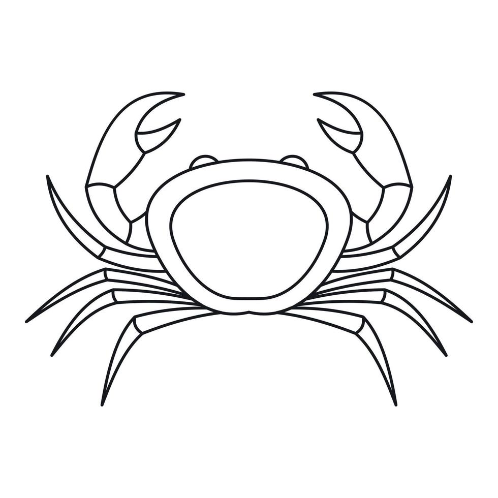 Crab sea animal icon, outline style vector