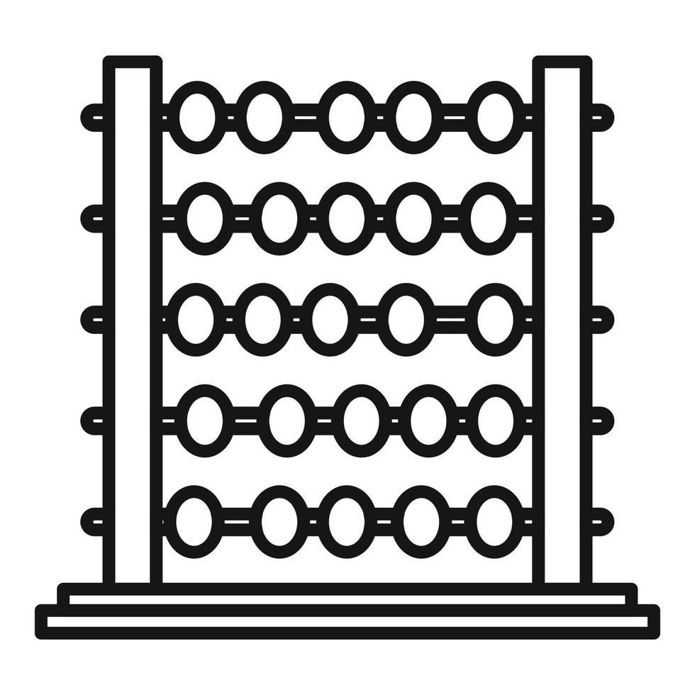 vector de contorno de icono de ábaco de grabado. juguete de matemáticas