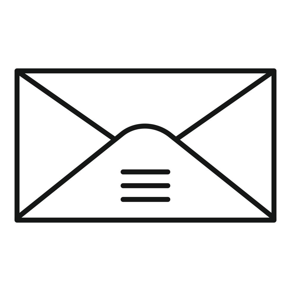 vector de contorno de icono de sobre en blanco. carta de correo