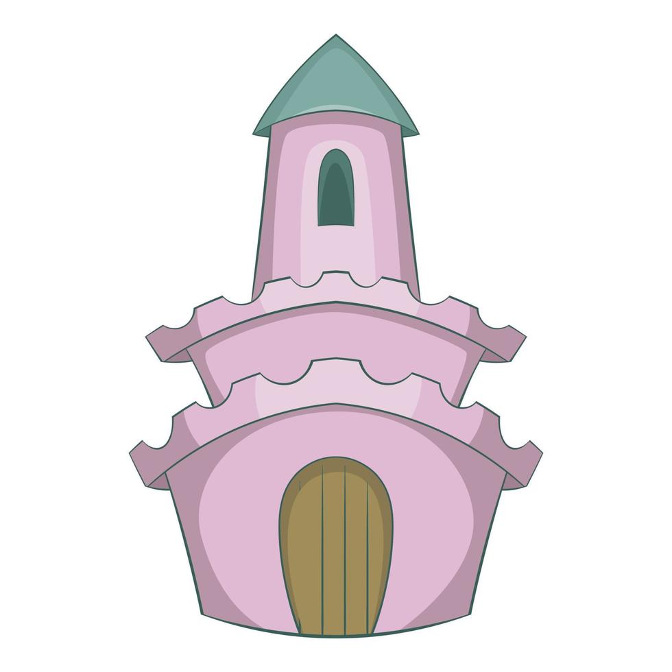 icono de castillo de cuento de hadas, estilo de dibujos animados vector