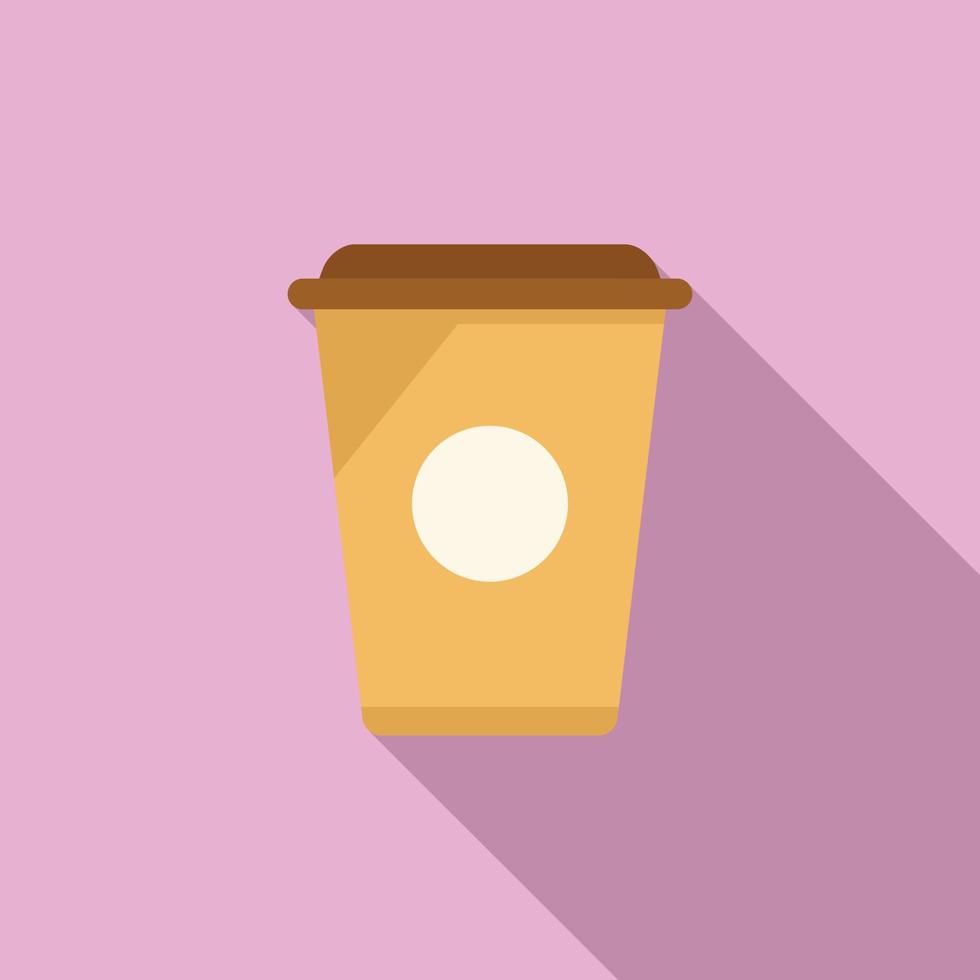 vector plano de icono de taza de café de cartón. bolsa ecológica