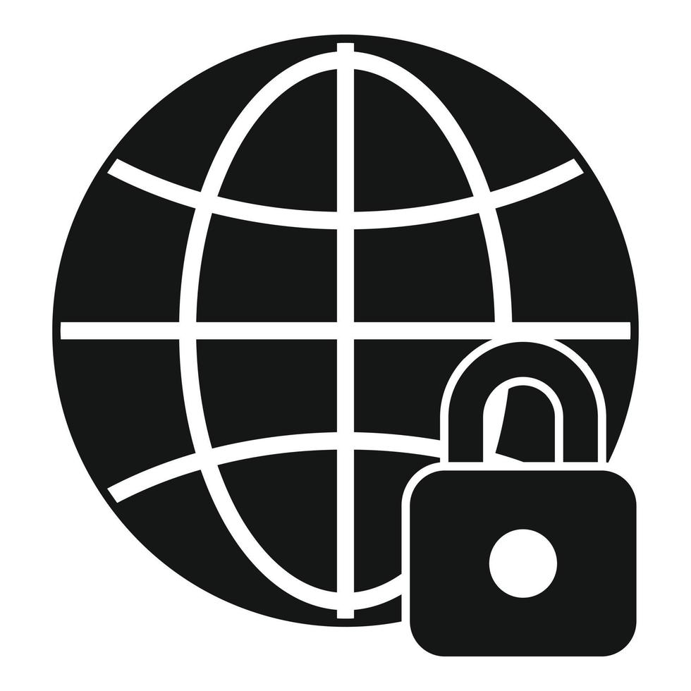 Global privacy icon simple vector. Cyber personal vector