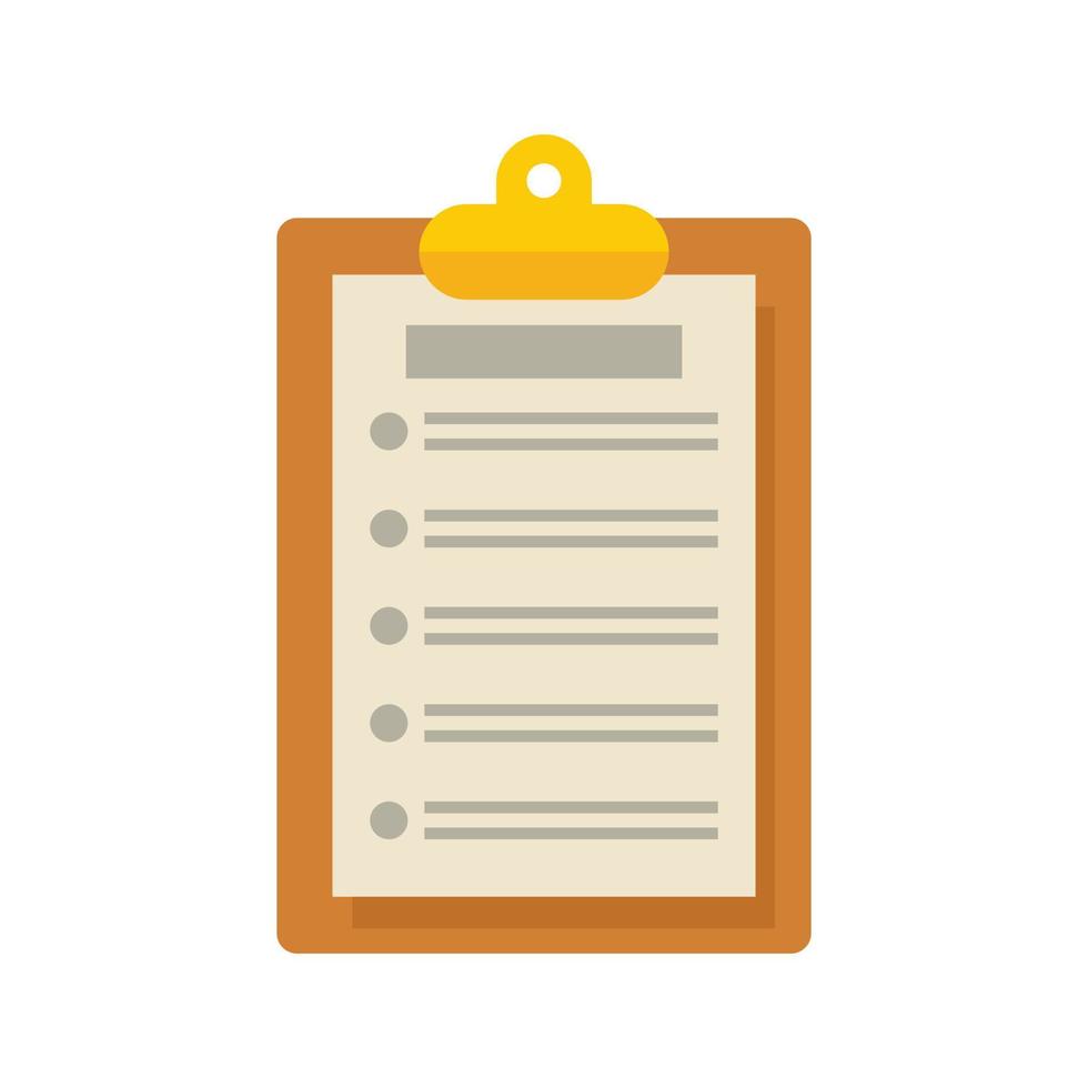 Syllabus clipboard icon flat isolated vector