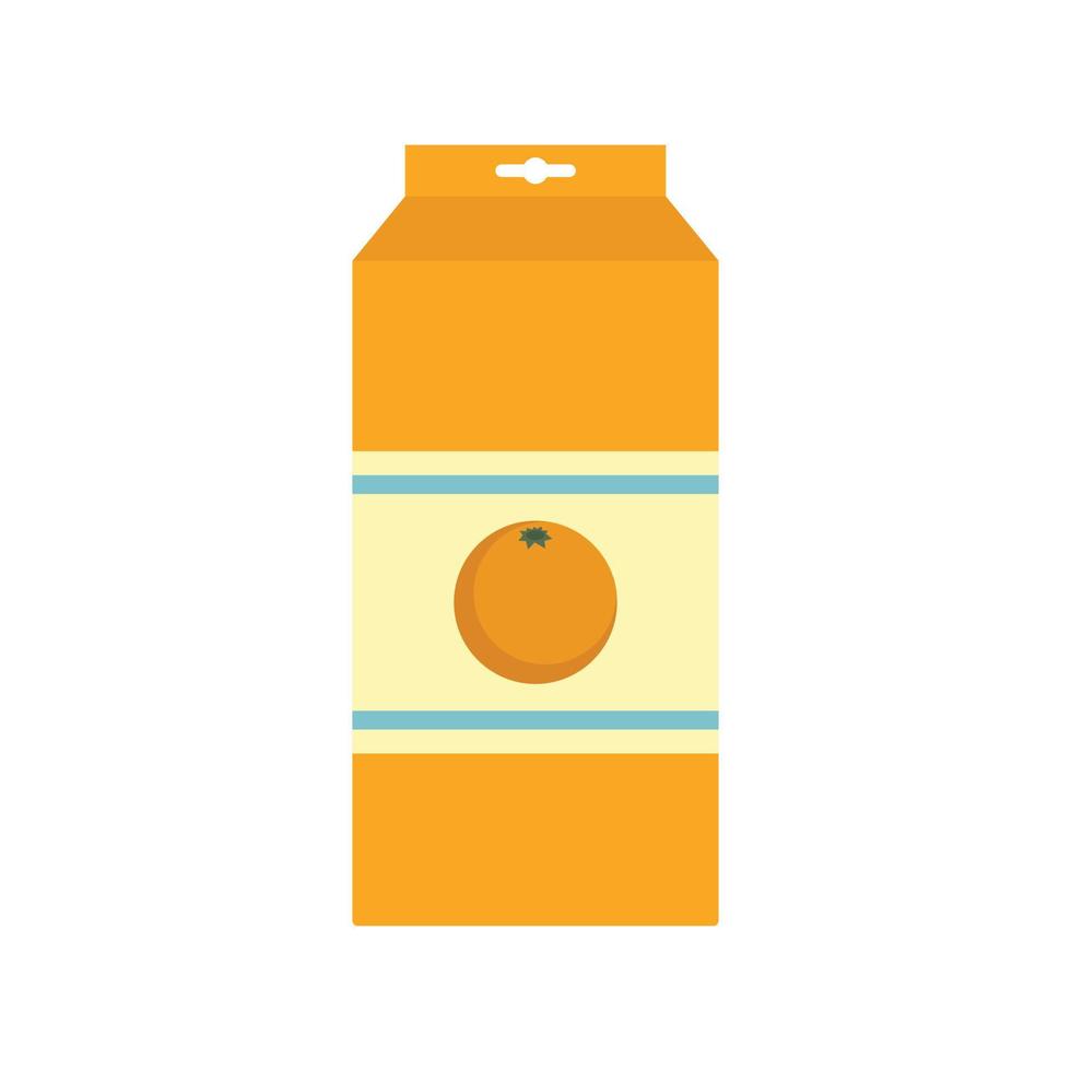 Market orange juice package icon flat isolated vector