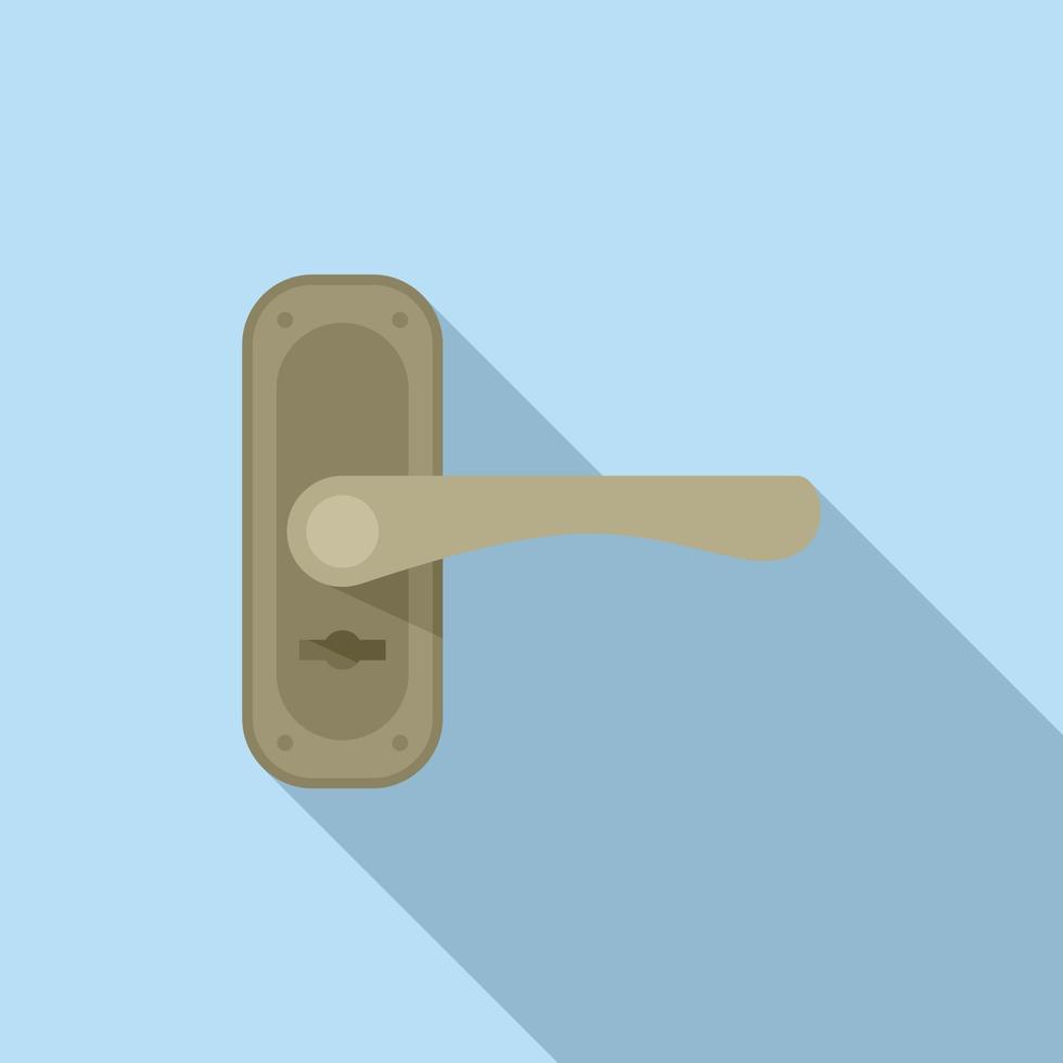 Door handle key icon flat vector. Knob lock vector