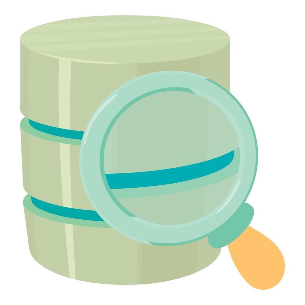 Searching database icon, cartoon style vector