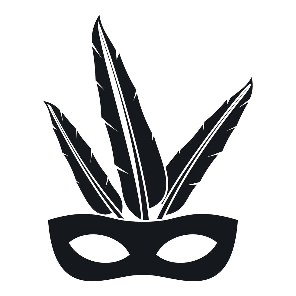 Carnival mask icon, simple style vector
