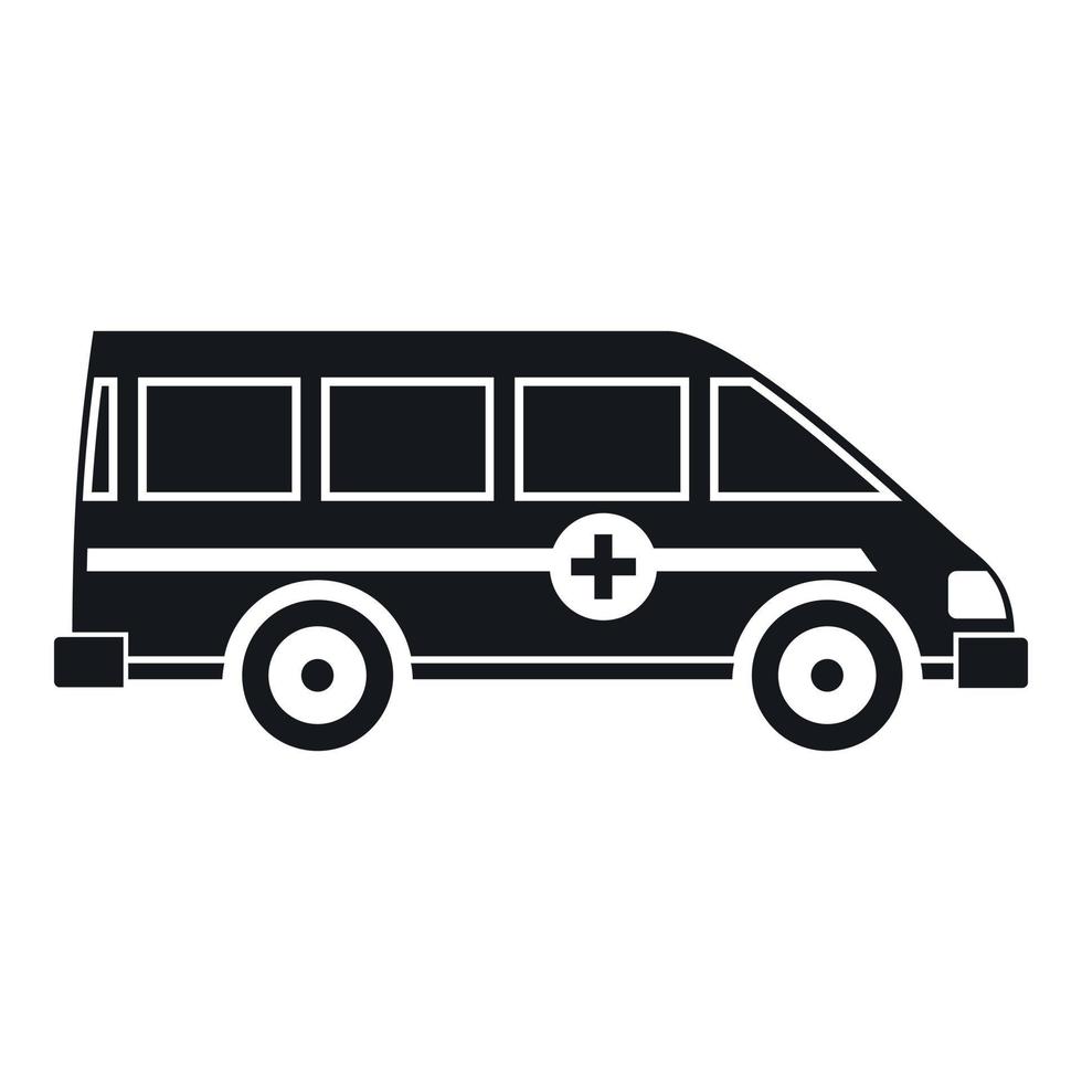 icono de furgoneta de emergencia de ambulancia, estilo simple vector