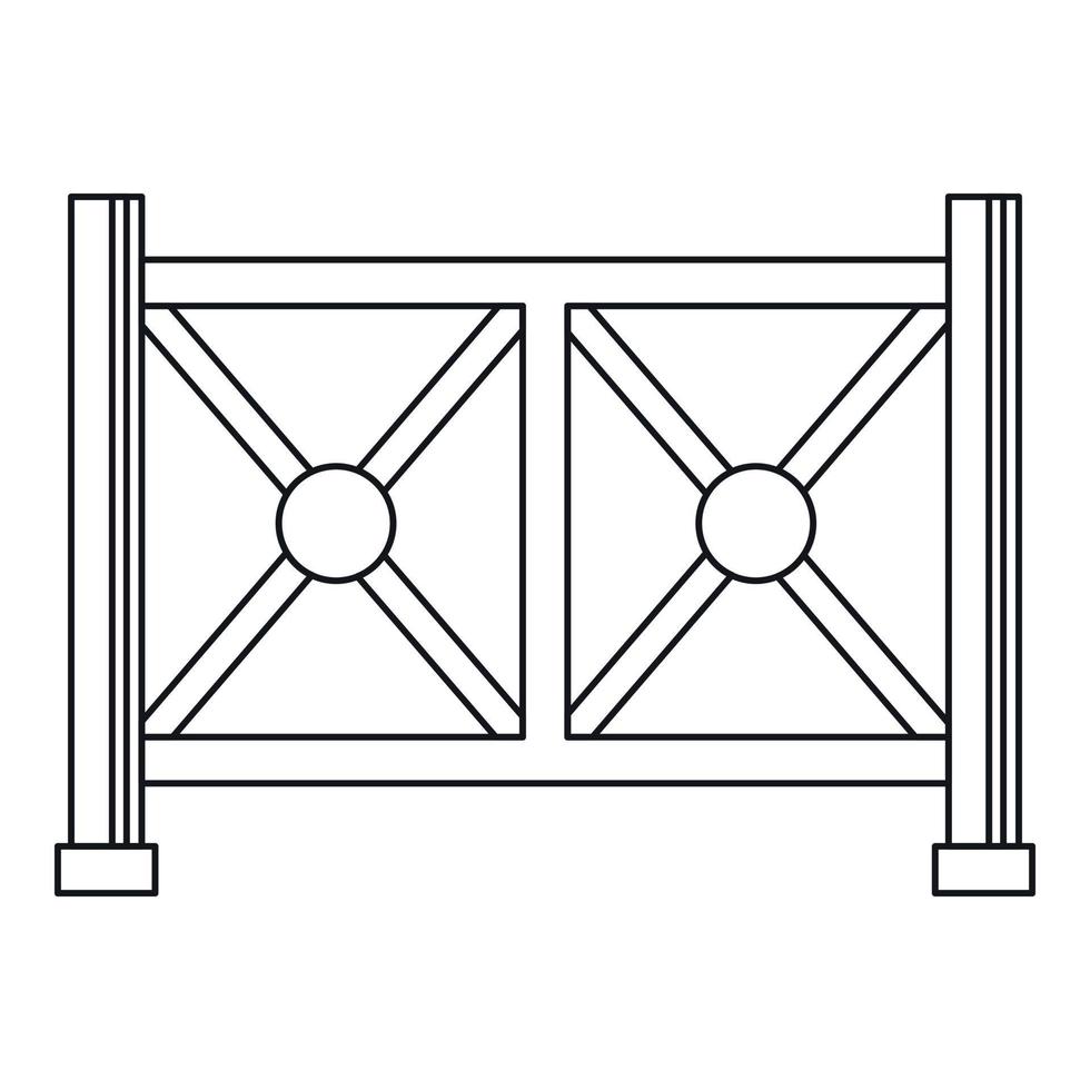 icono de valla metálica, estilo de contorno vector