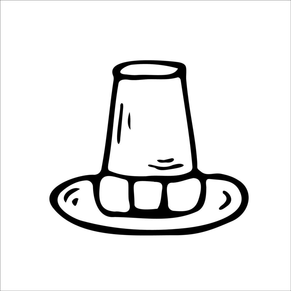 Pilgrim hat Isolated. Coloring page. Thanksgiving day. Vector Illustration