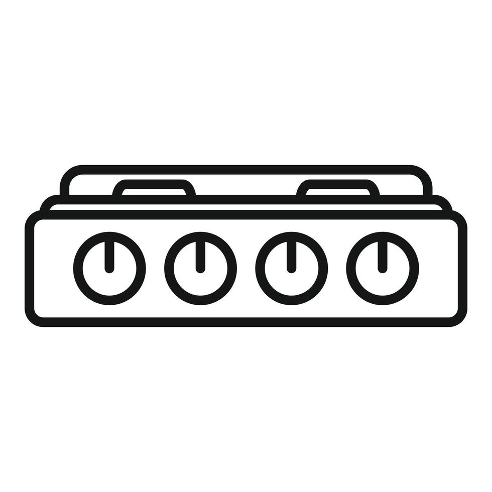 Stove icon outline vector. Cooking pot vector