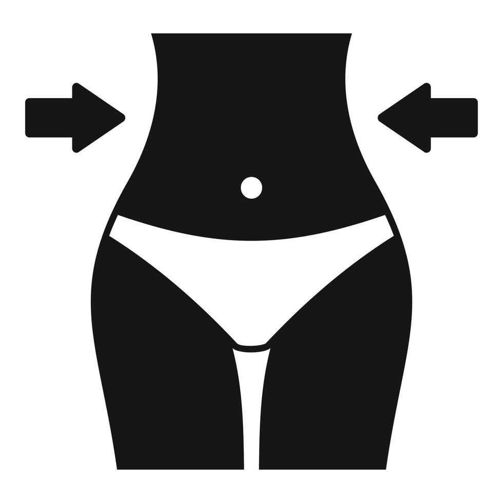 vector simple de icono de cuerpo de mujer delgada. comida dietetica