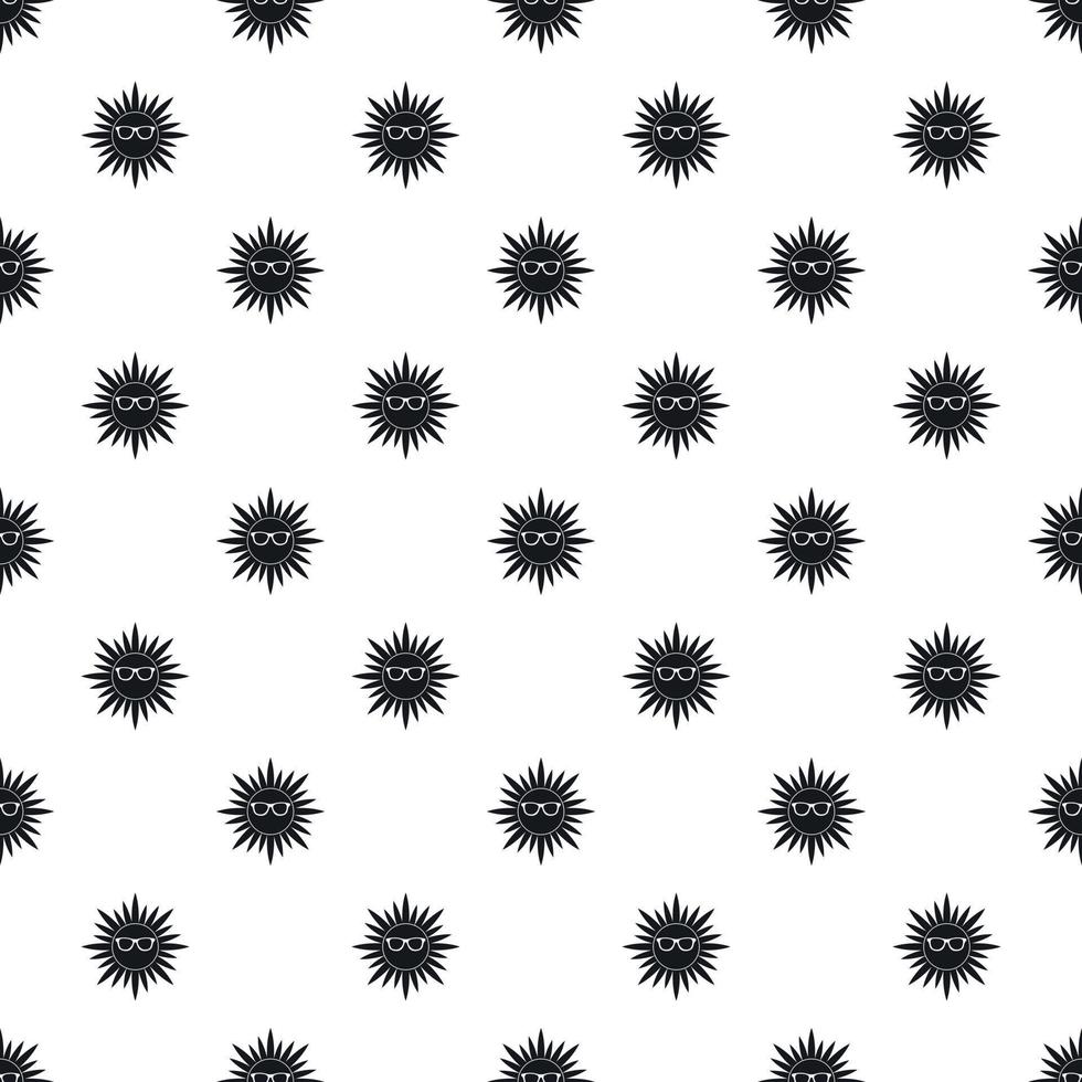 Sun face with sunglasses pattern, simple style vector