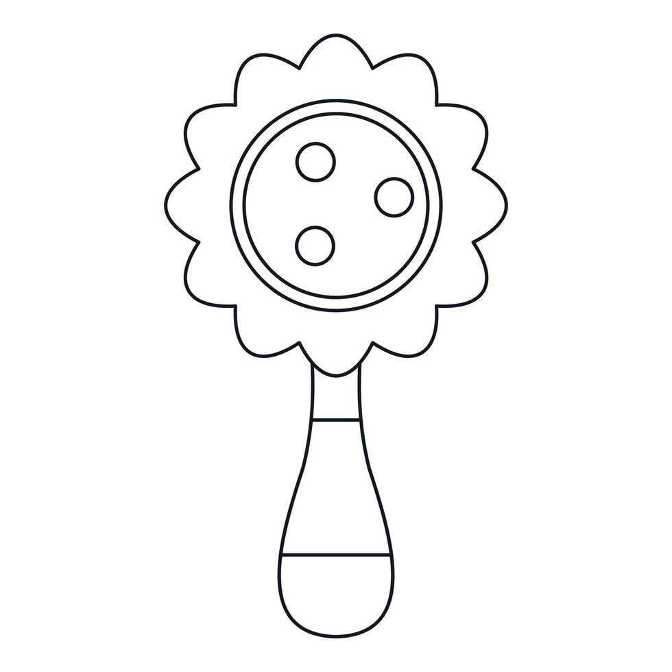 Baby rattle icon, outline style vector