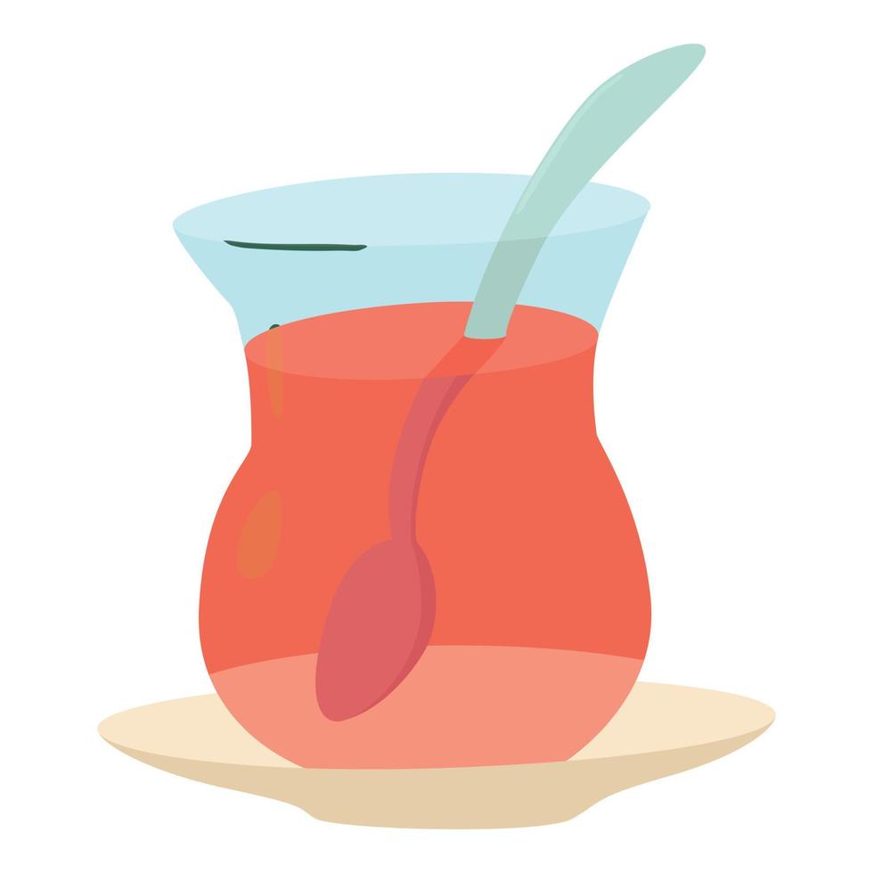 Cold tea icon, cartoon style vector