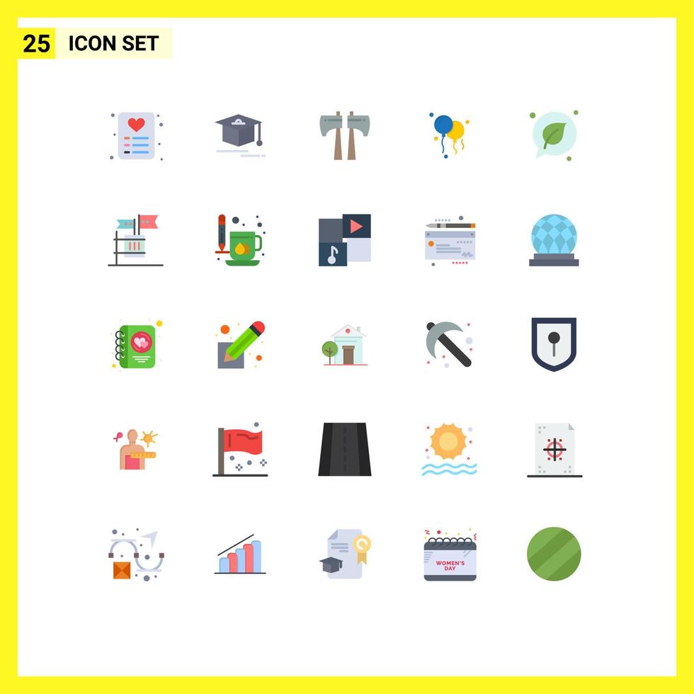 Universal Icon Symbols Group of 25 Modern Flat Colors of election ballot wood saw save green Editable Vector Design Elements