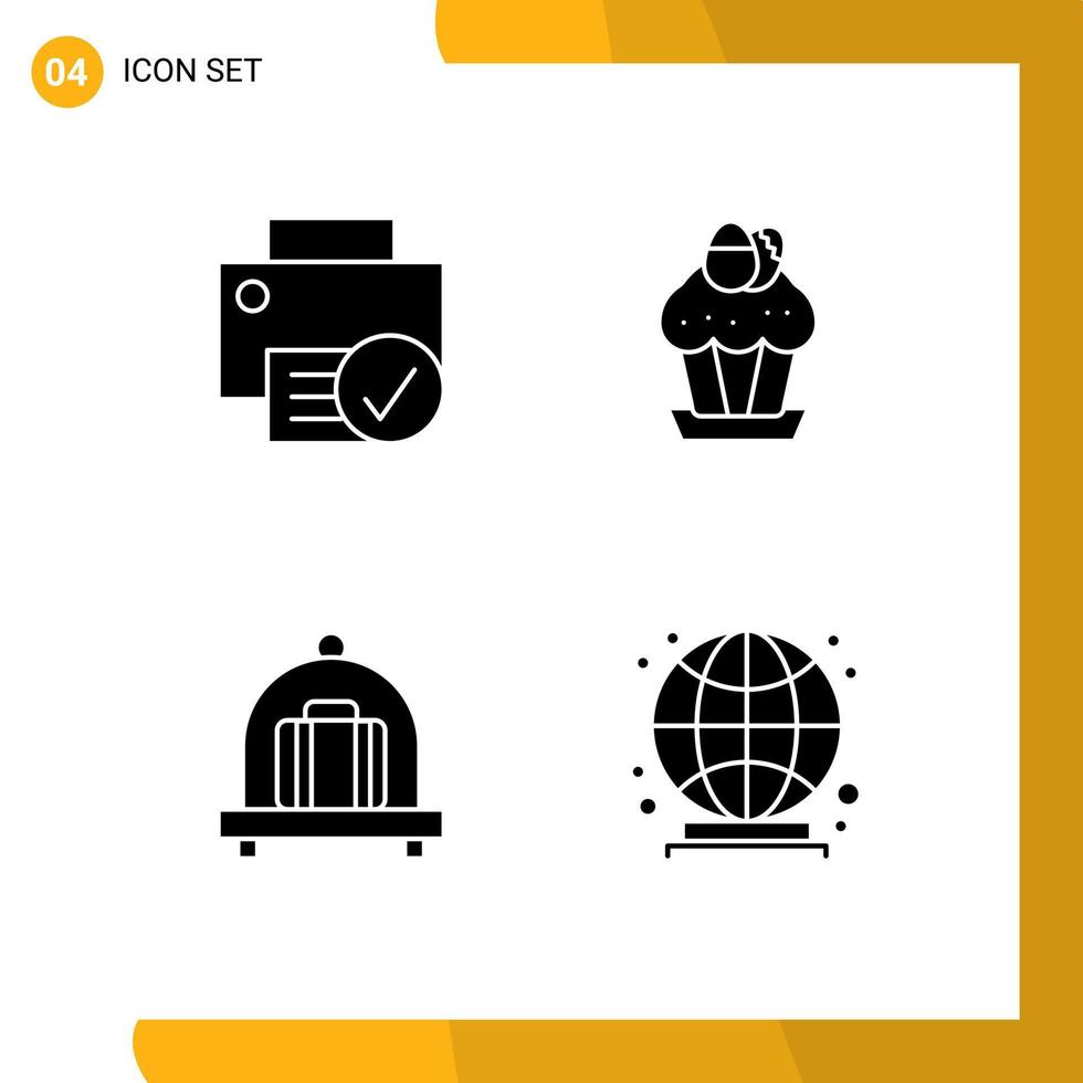 User Interface Pack of Basic Solid Glyphs of computers easter gadget cake luggage Editable Vector Design Elements