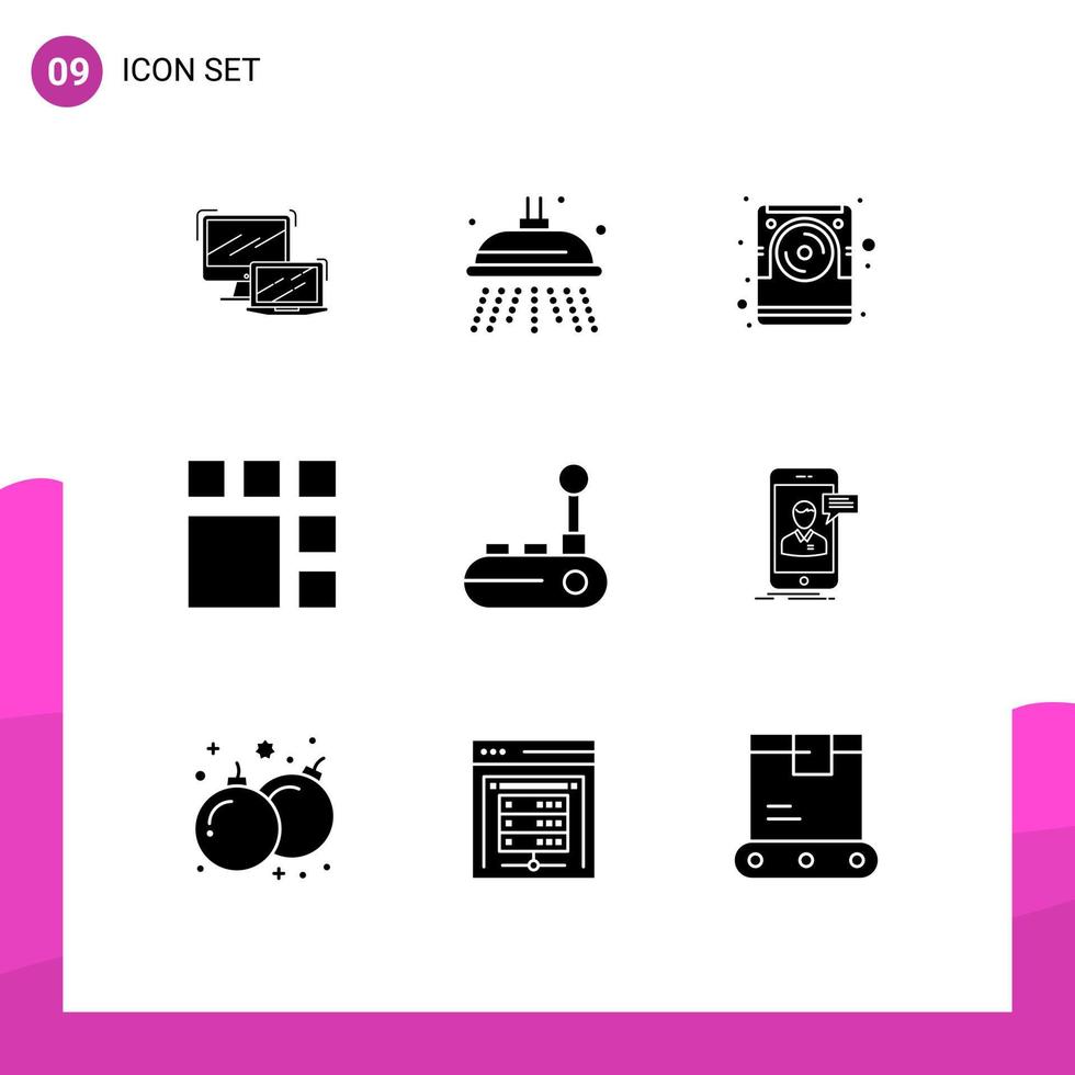 9 iconos creativos signos y símbolos modernos de diseño de almohadilla de alegría edición de imágenes de computadora elementos de diseño vectorial editables vector
