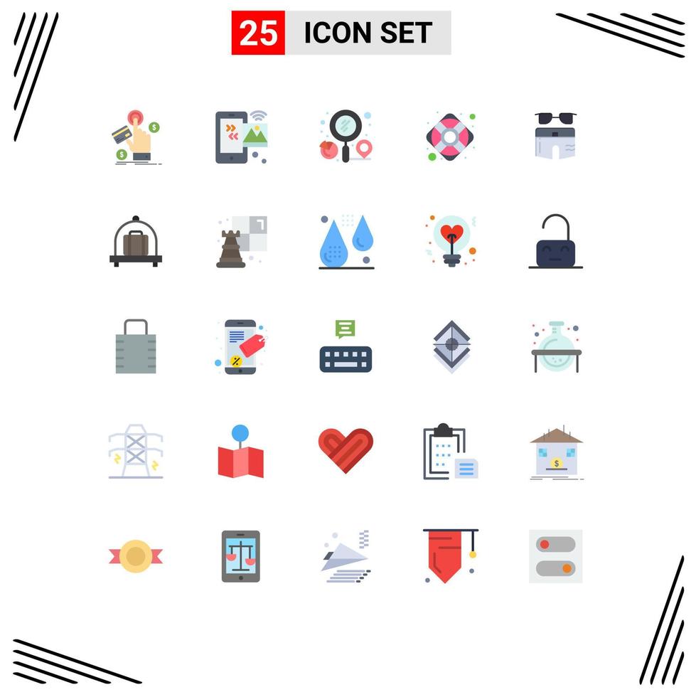 Set of 25 Modern UI Icons Symbols Signs for support help iot business location Editable Vector Design Elements