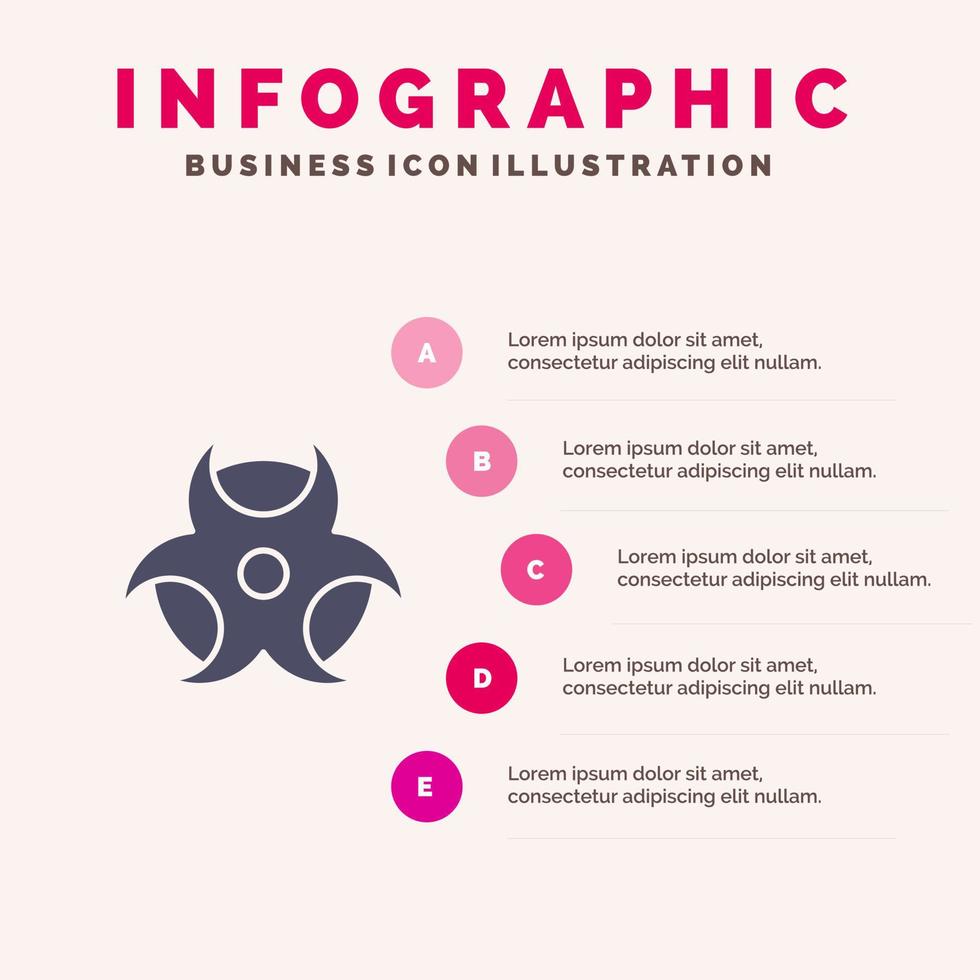 educación física ciencia sólido icono infografía 5 pasos presentación antecedentes vector