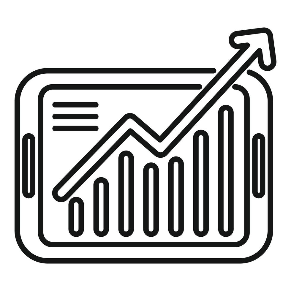 Data graph tablet icon outline vector. Online media 14860591 Vector Art ...