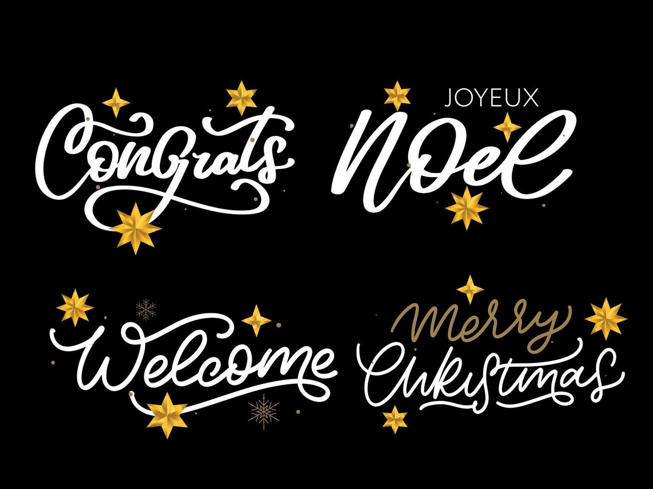 Merry Christmas set 2023 Happy New Year, typography lettering badge emblems quotes set collection. Vector logo design for postcard, invitation, greeting card, poster, gift.