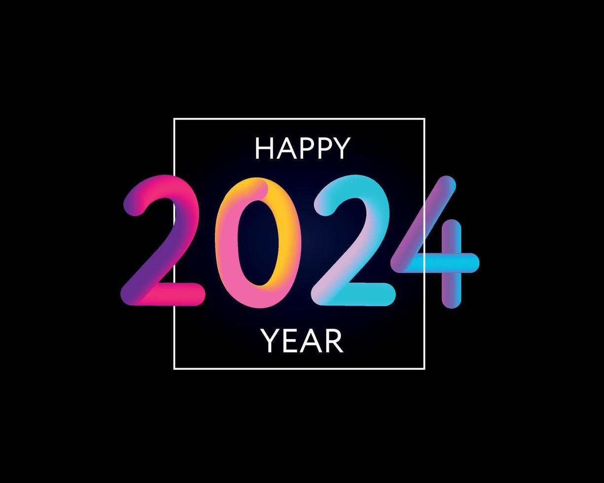 Happy new year 2023 2024 future metaverse neon text neon with metal