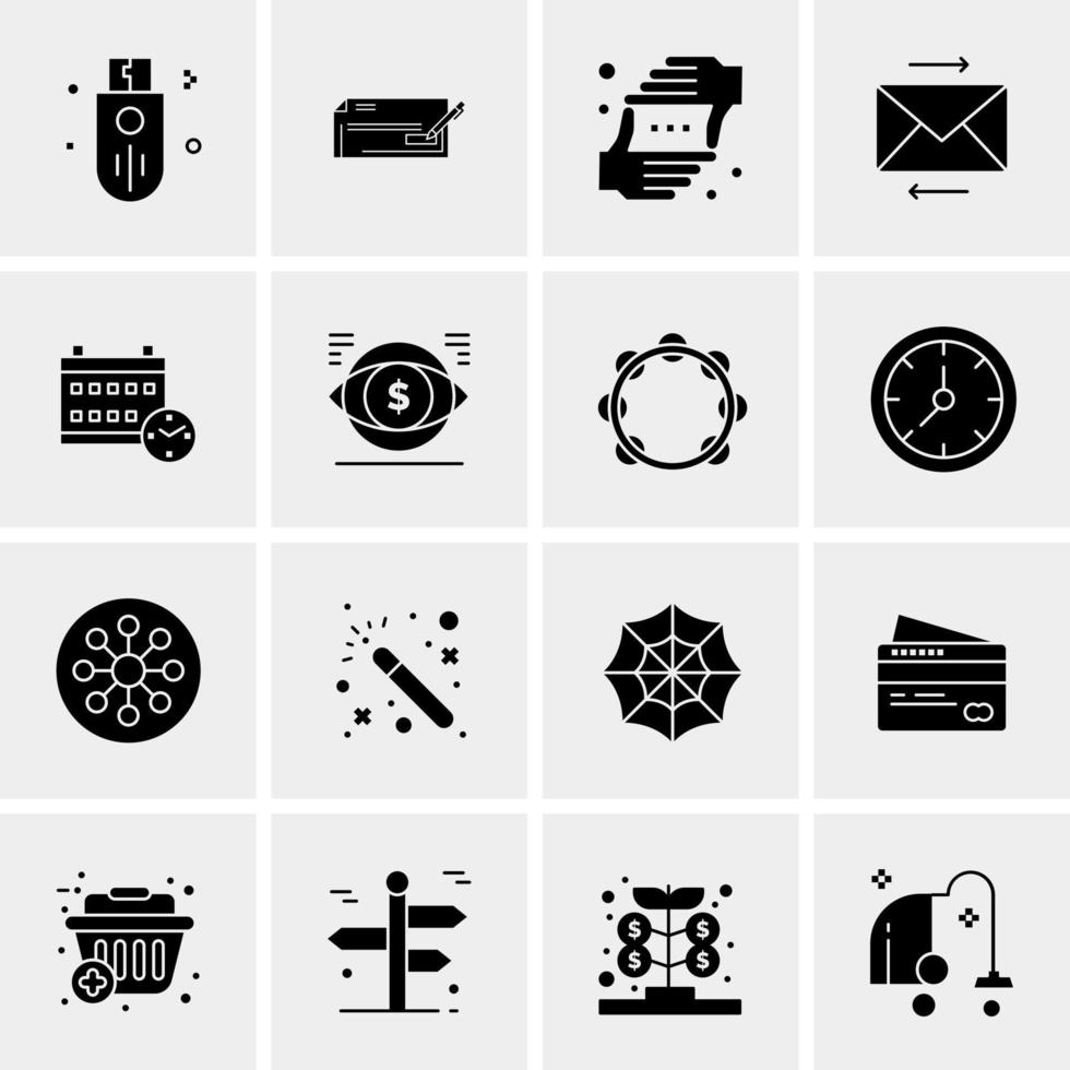 16 iconos universales de negocios vector ilustración de icono creativo para usar en proyectos relacionados con la web y dispositivos móviles