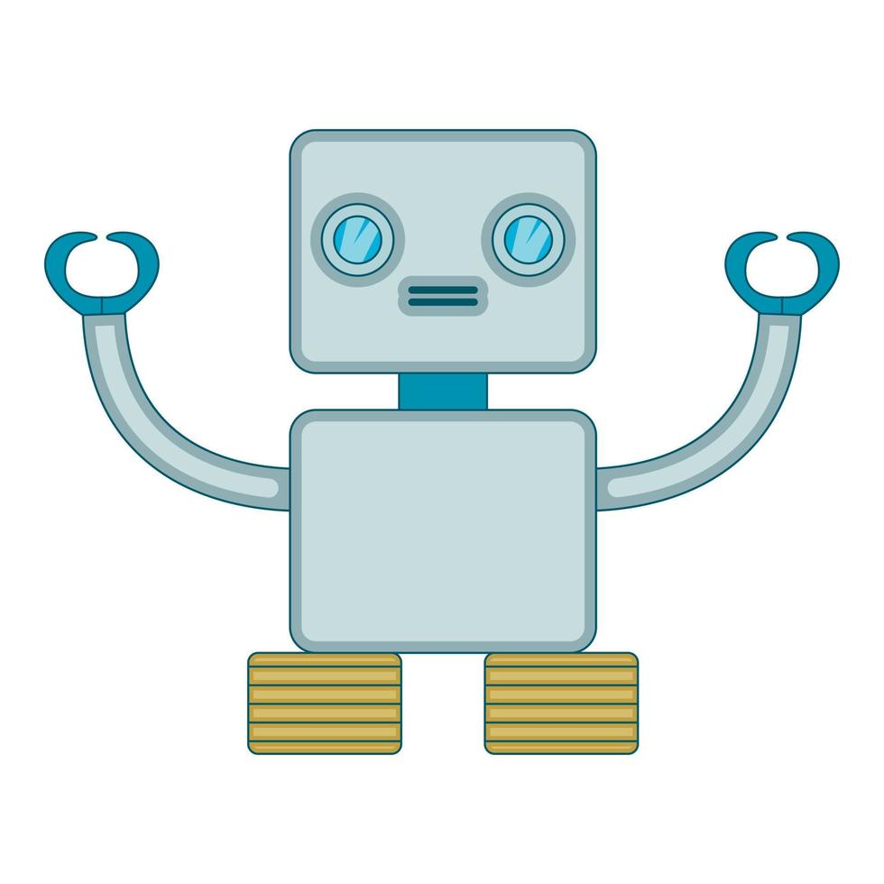 Robotic toy icon, cartoon style vector
