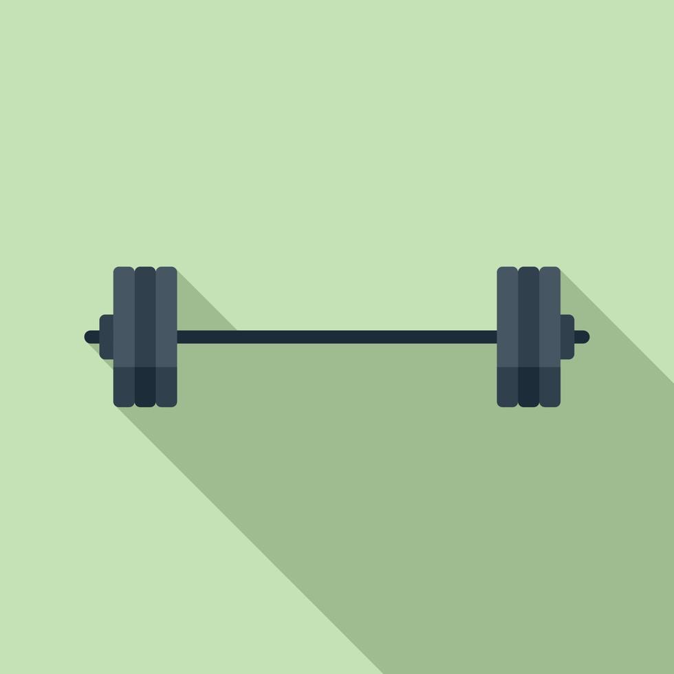 Gym barbell icon flat vector. Healthy sport vector