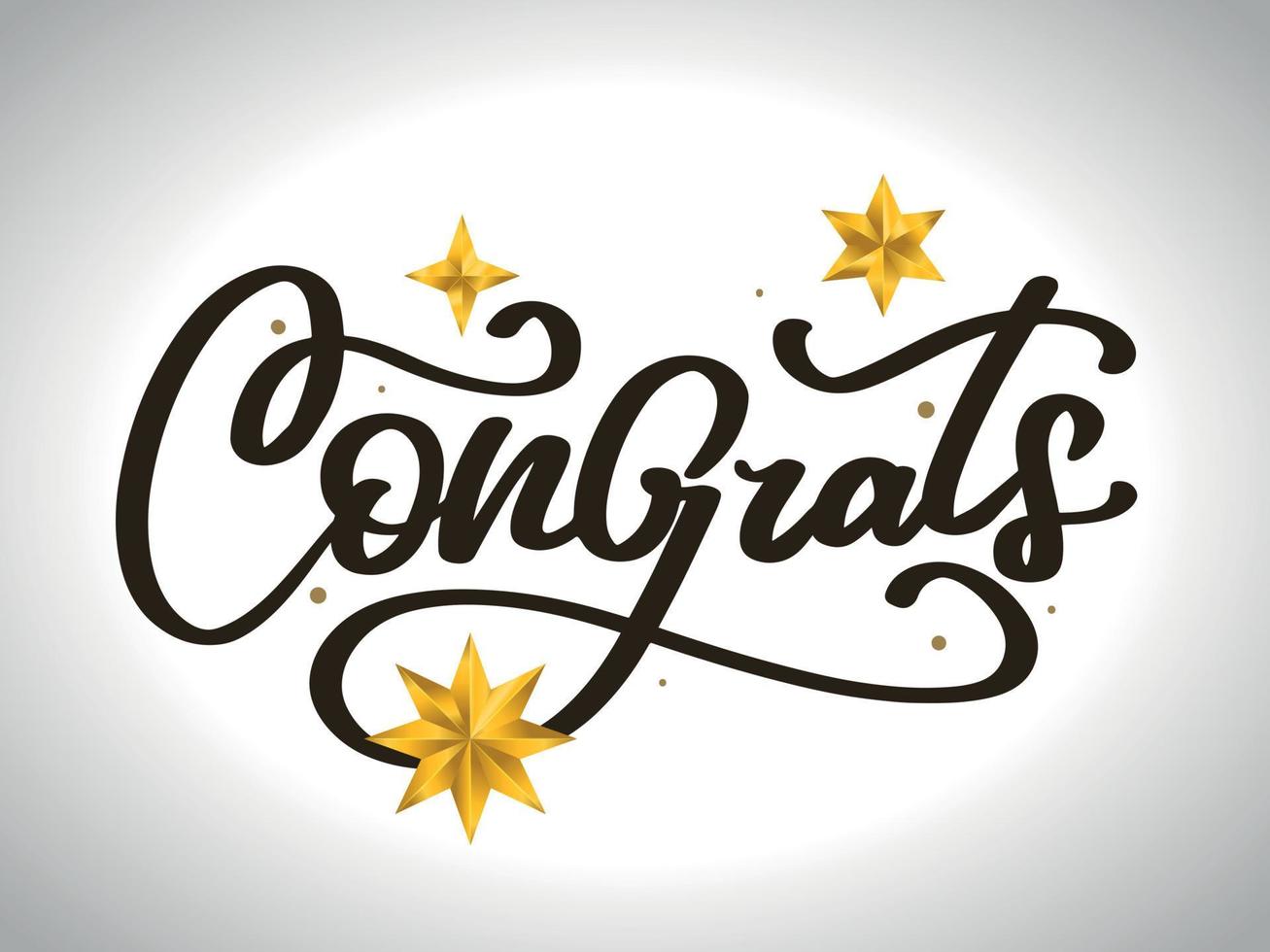 Congrats lettering. Handwritten modern calligraphy, brush painted letters. Inspirational text, vector illustration. Template for banner, poster, flyer, greeting card, web design or photo overlay