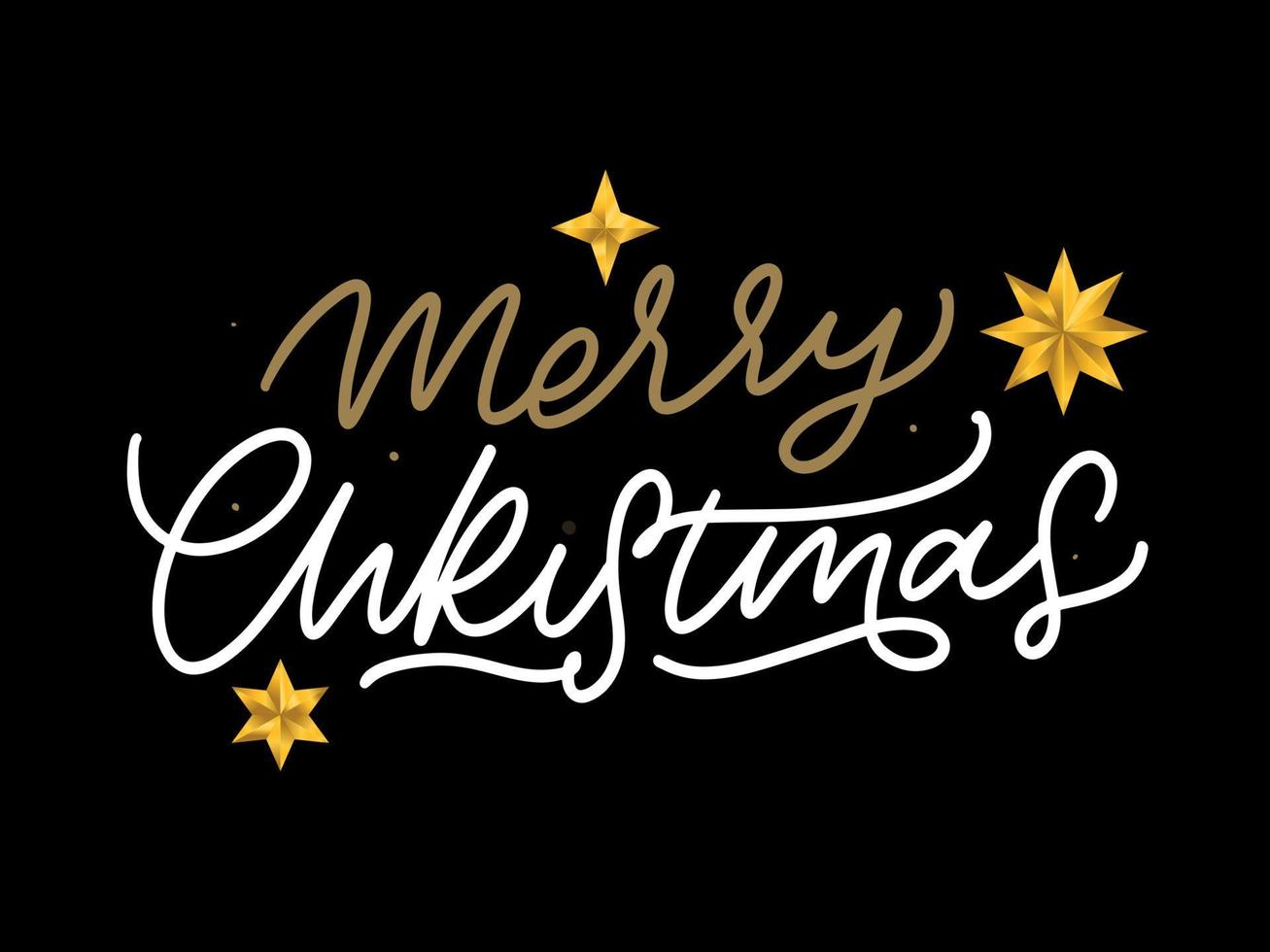 Merry christmas hand lettering calligraphy isolated on white background. Vector holiday illustration element. Merry Christmas script calligraphy