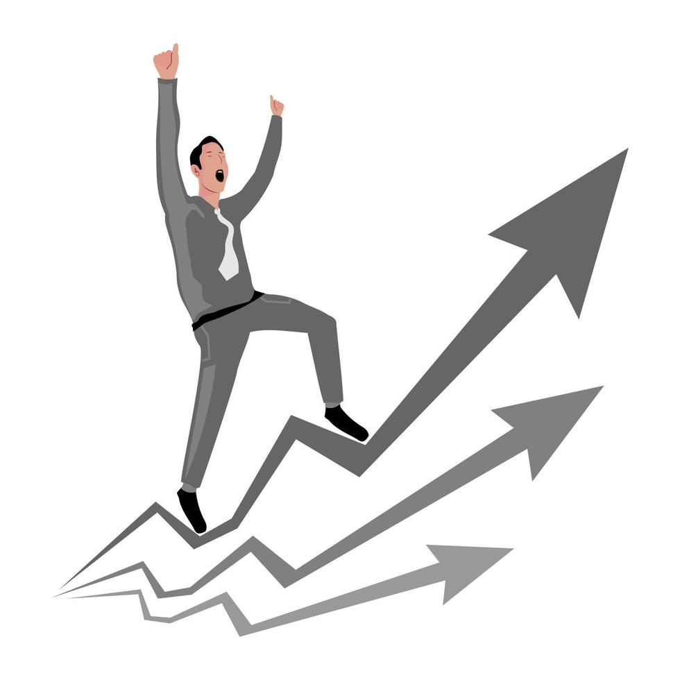 Success character of businessman vector