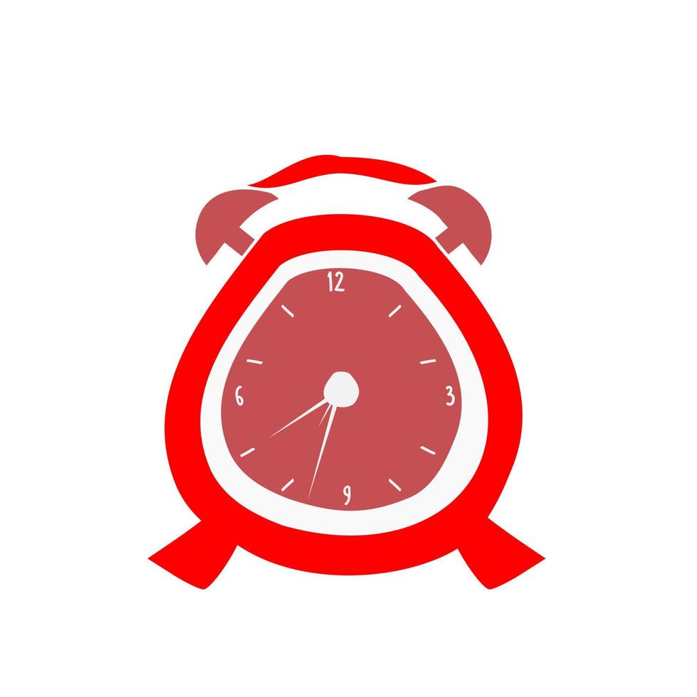 Vintage red alarm clock illustration vector