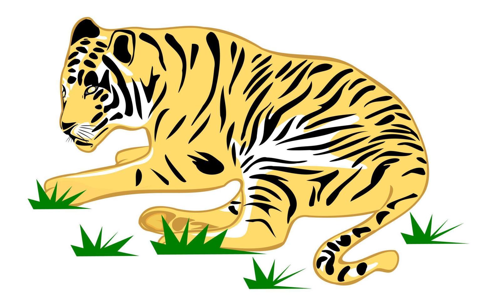 naturaleza de tigre salvaje aislado sobre fondo blanco vector