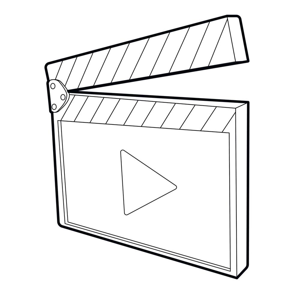 Clapboard icon, isometric 3d style vector