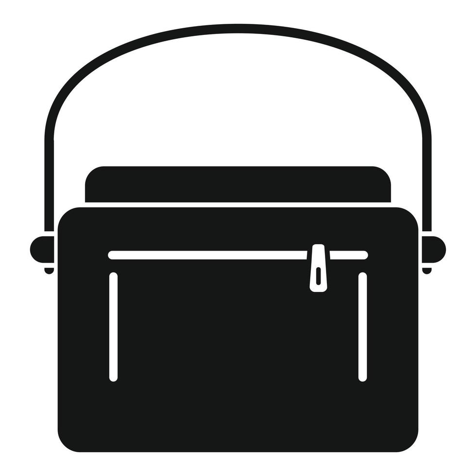 Shoulder laptop bag icon simple vector. Business suitcase vector