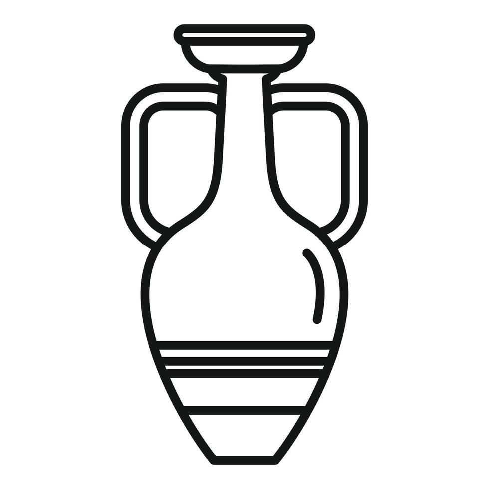 Geometric amphora icon outline vector. Ancient vessel vector