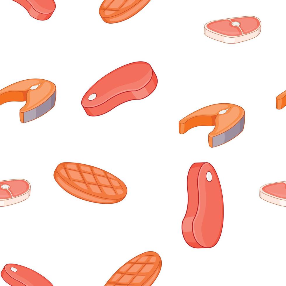 Meat pattern, cartoon style vector