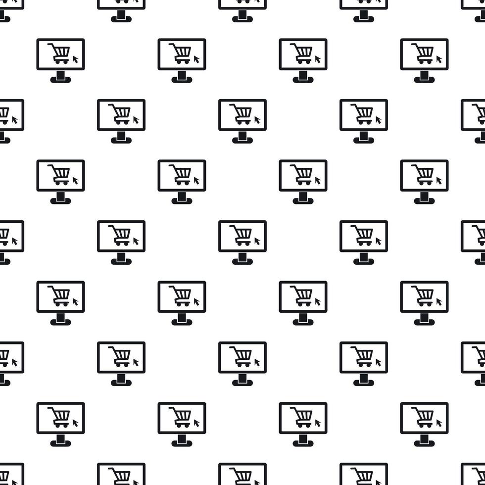 Purchase at online store through computer pattern vector